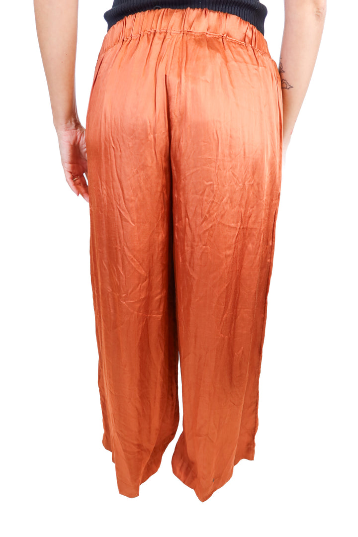 Able rust satin pant NWT (S; retail $148)