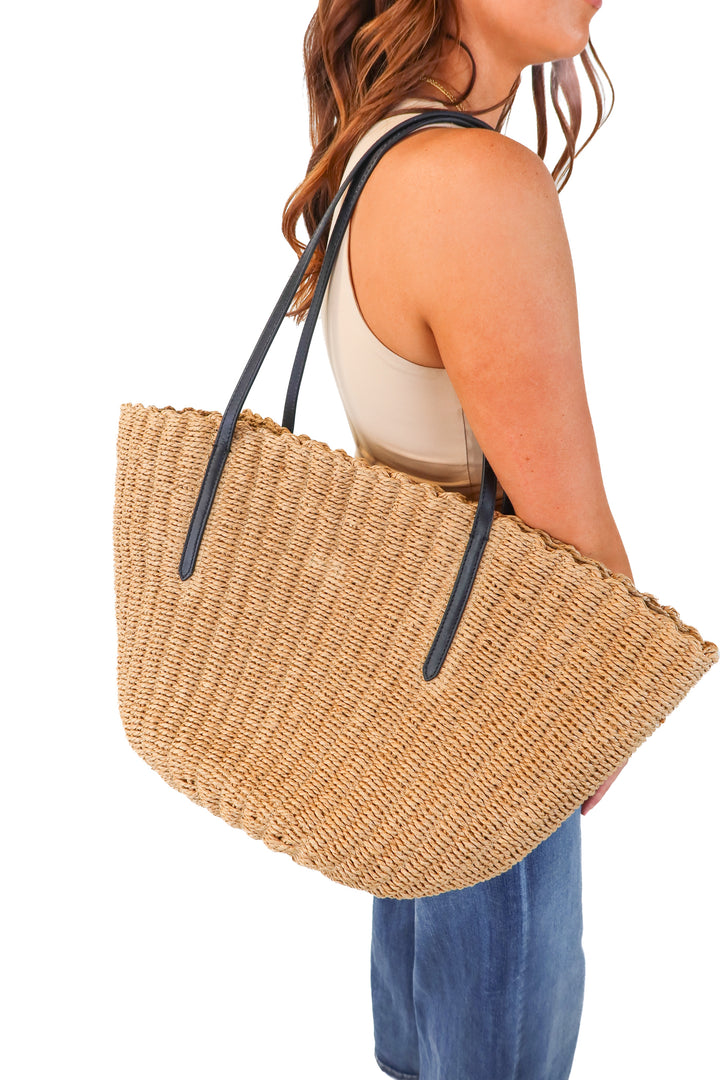 j.crew large rattan tote bag (retail $168)