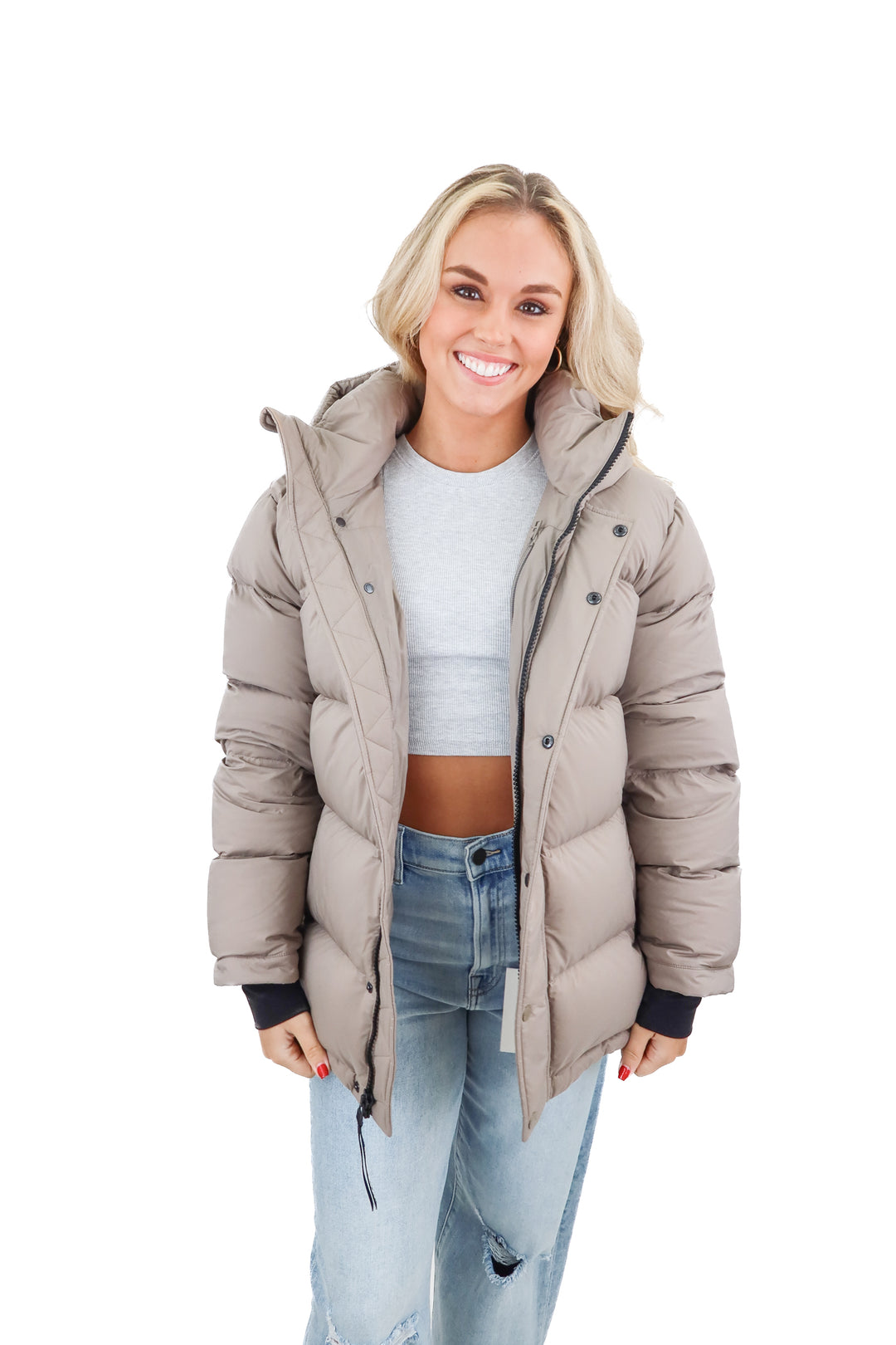 aritizia super puff grey jacket (m; retail $250)