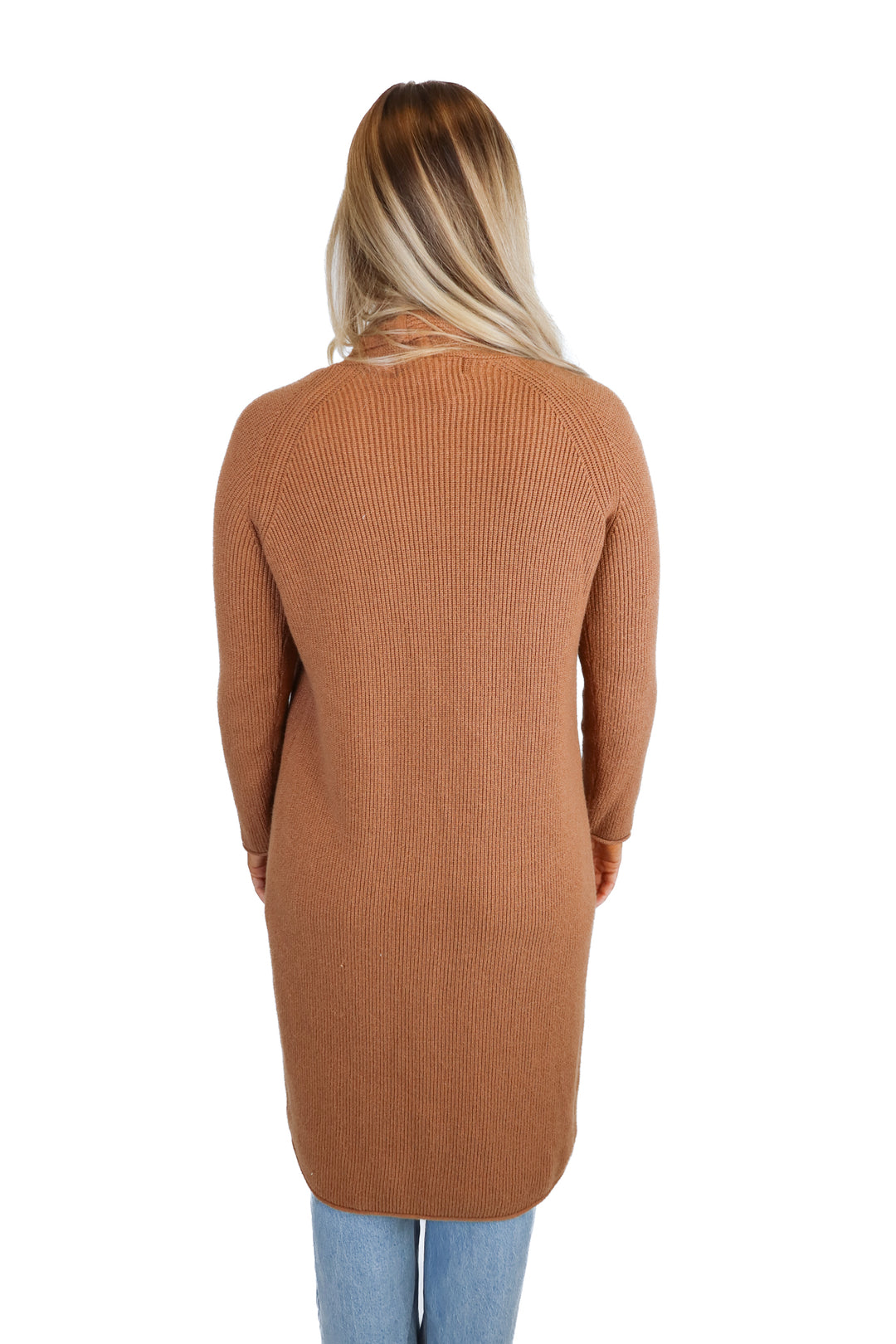 Magaschoni Camel Long Open Cardigan (S; retail $78)