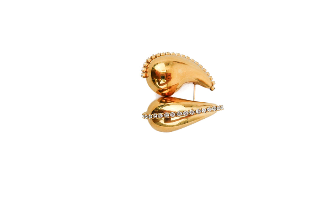 Gold teardrop diamond earings