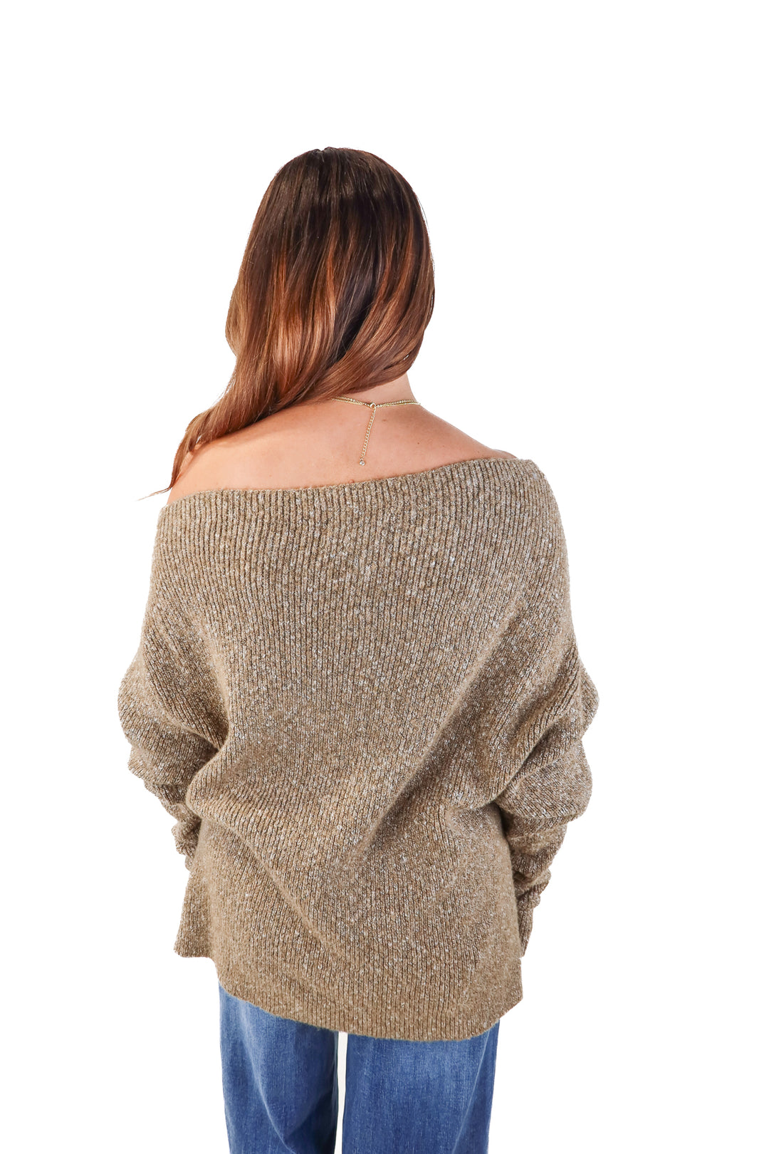 treasure bond brown cowl neck sweater (m)