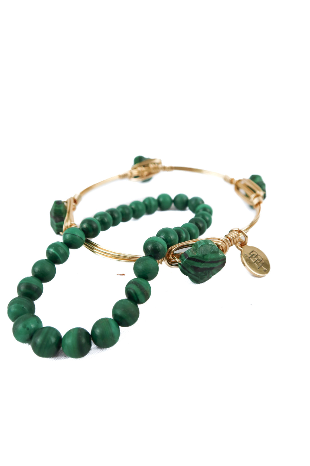 Green studed bracelet set