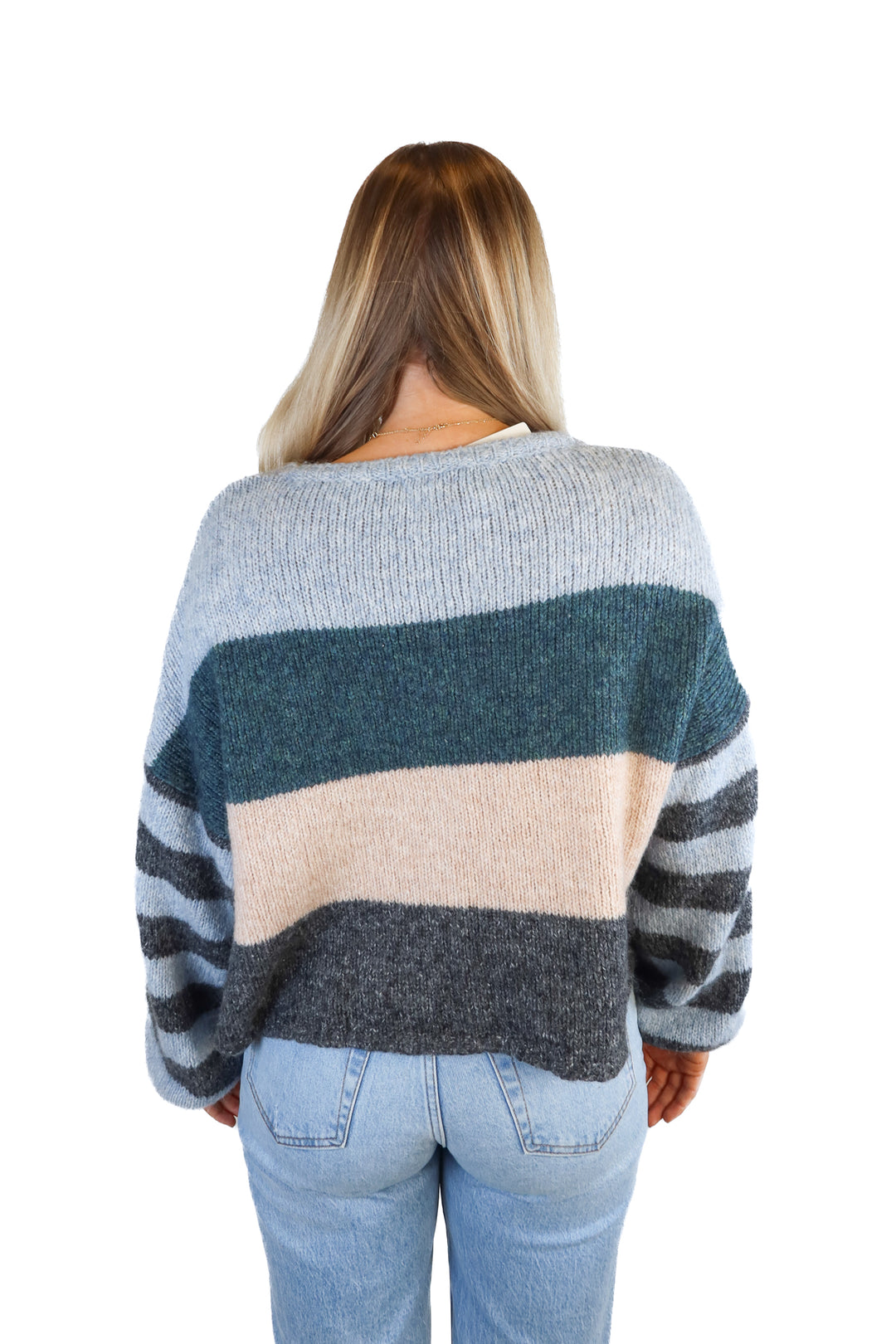 Sundays light blue striped sweater (1; retail $216)
