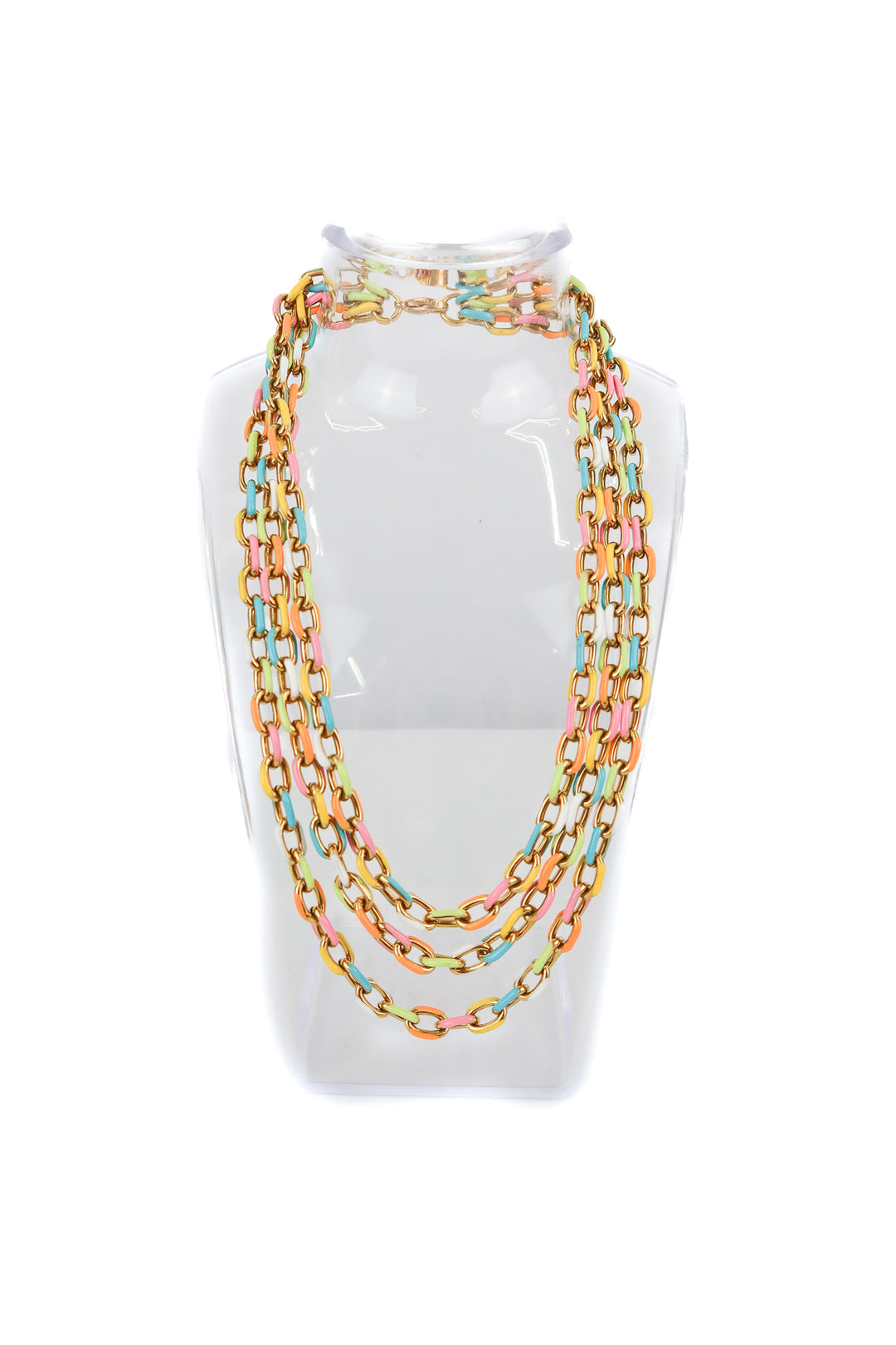 Multicolored chain necklace