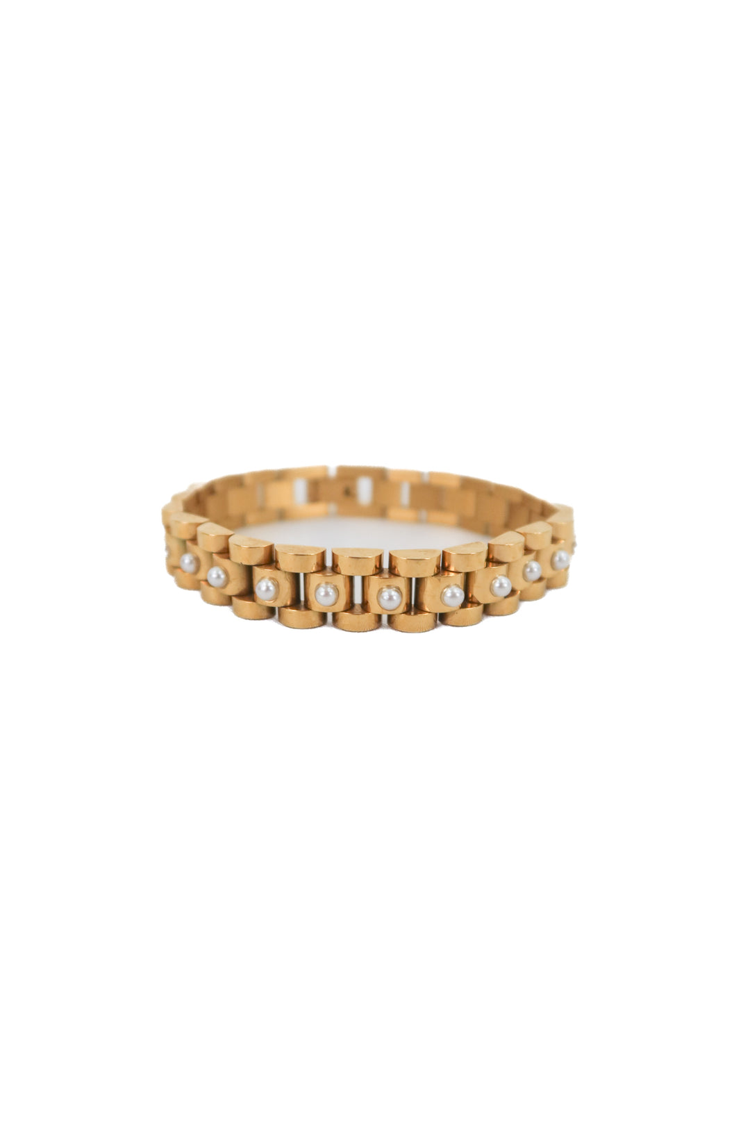 gold and pearl clasp bracelet