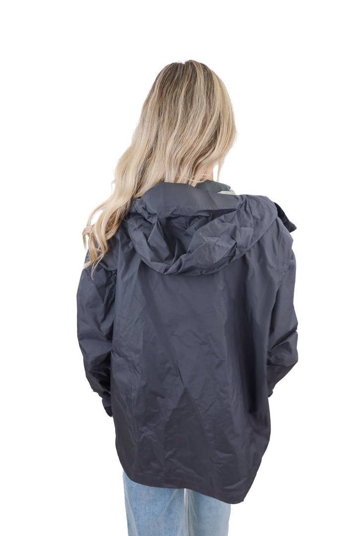 patagonia grey rain coat (m; retail $179)