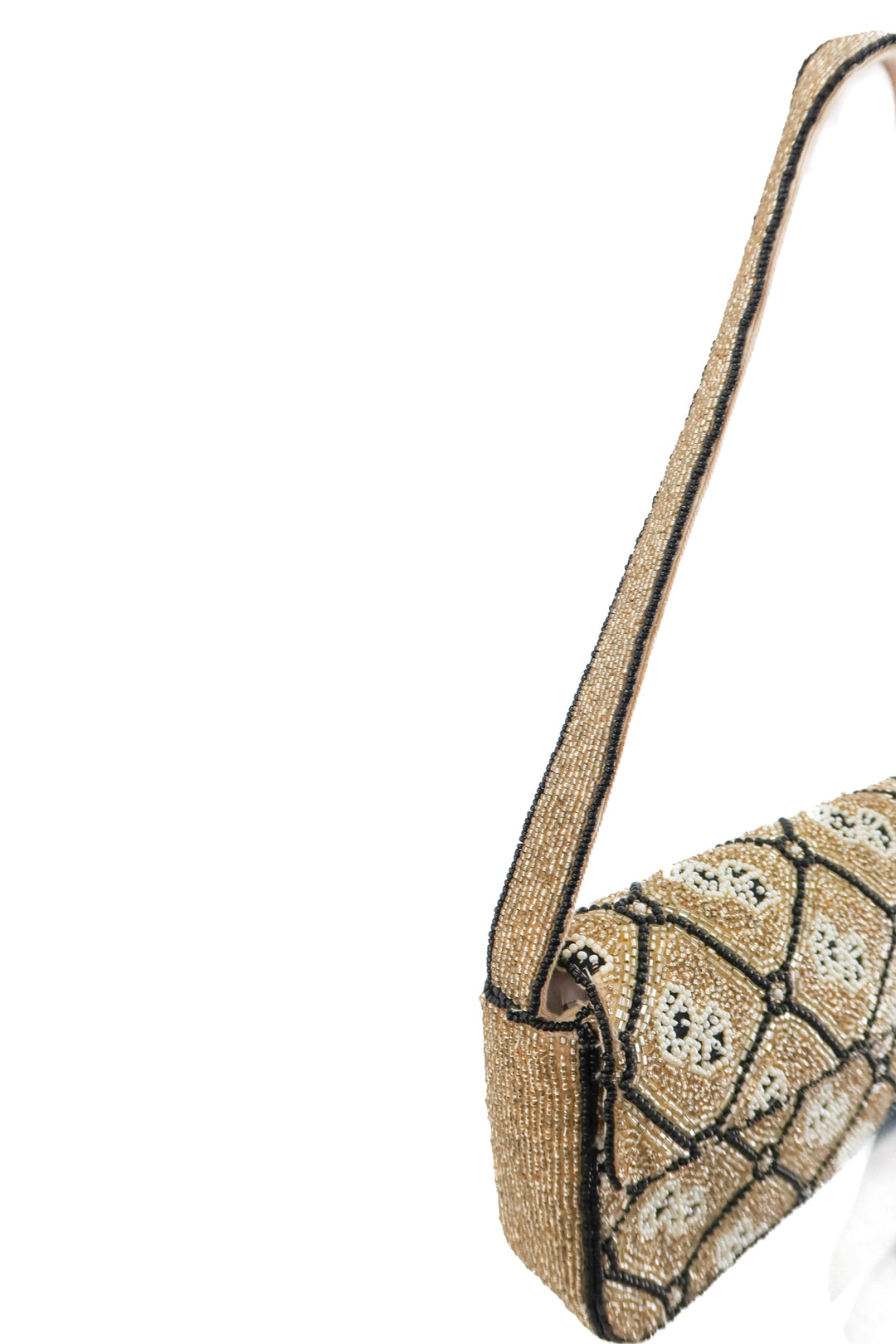 maeve gold beaded "dice" purse