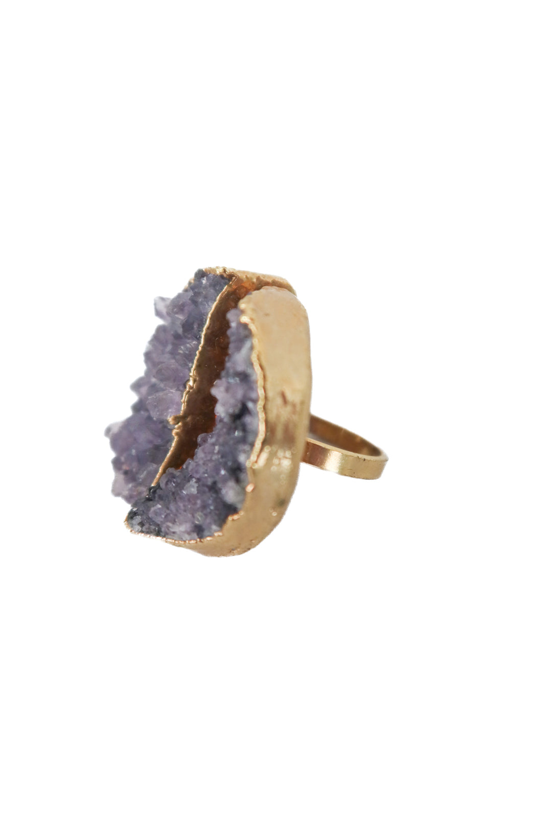 crystal cluster chunky ring