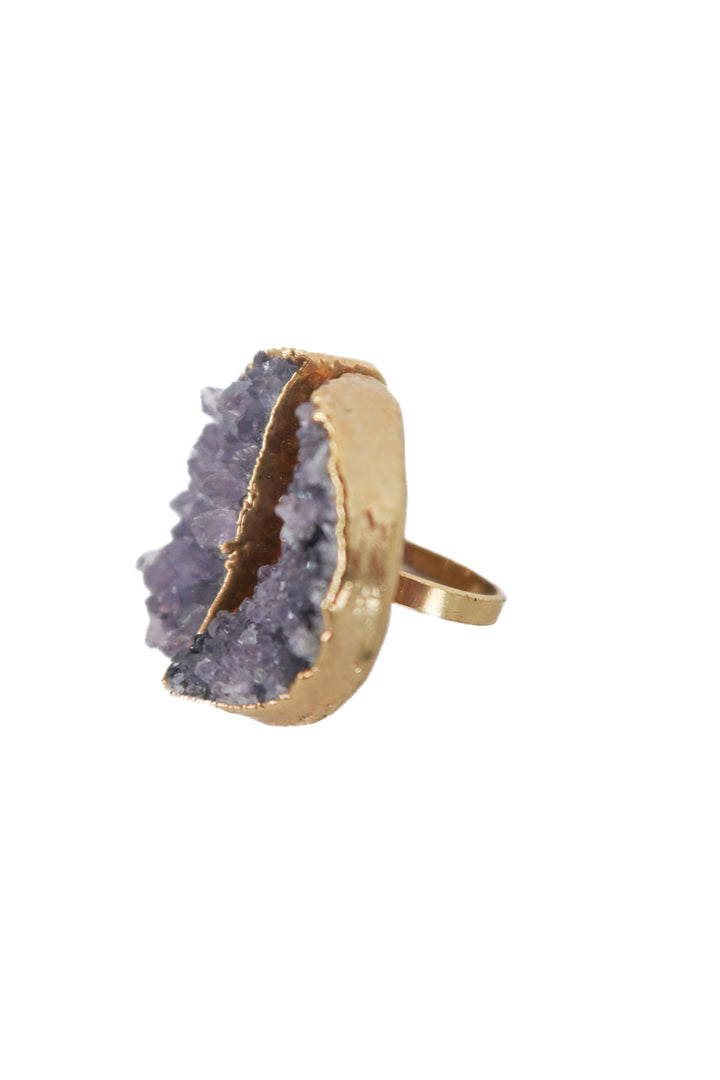crystal cluster chunky ring