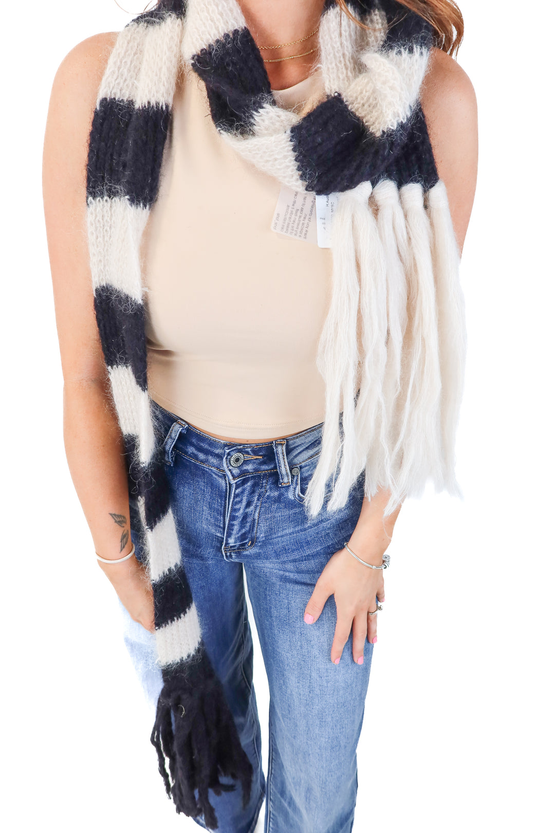 forte forte black/white scarf NWT (retails $238)