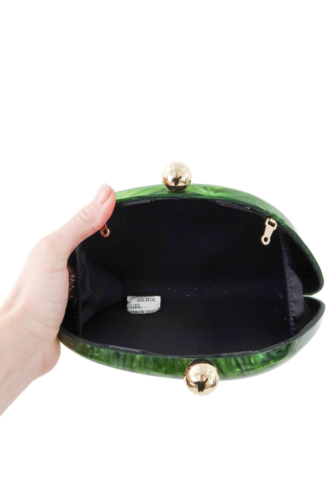 ramla green resin morocco statement clutch (retail $279)