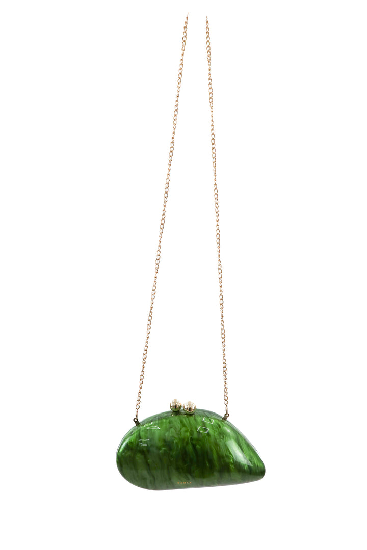 ramla green resin morocco statement clutch (retail $279)
