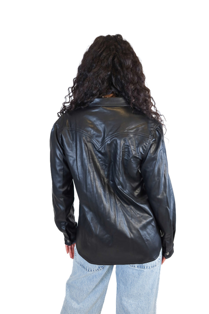 Kittenish Black Vegan Leather top (S)