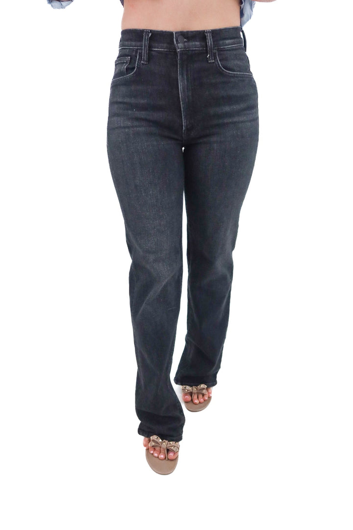 mother the rambler zip heel black jean (26; retail $278)