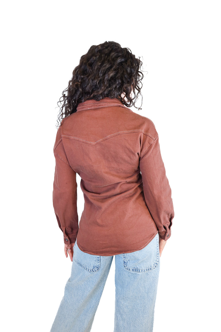 Kittenish Burgundy Western Style Button Down (XS)