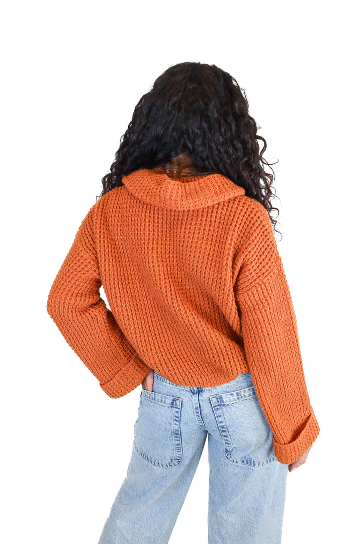 Cupshe rust knit turtle neck sweater NWT (S)