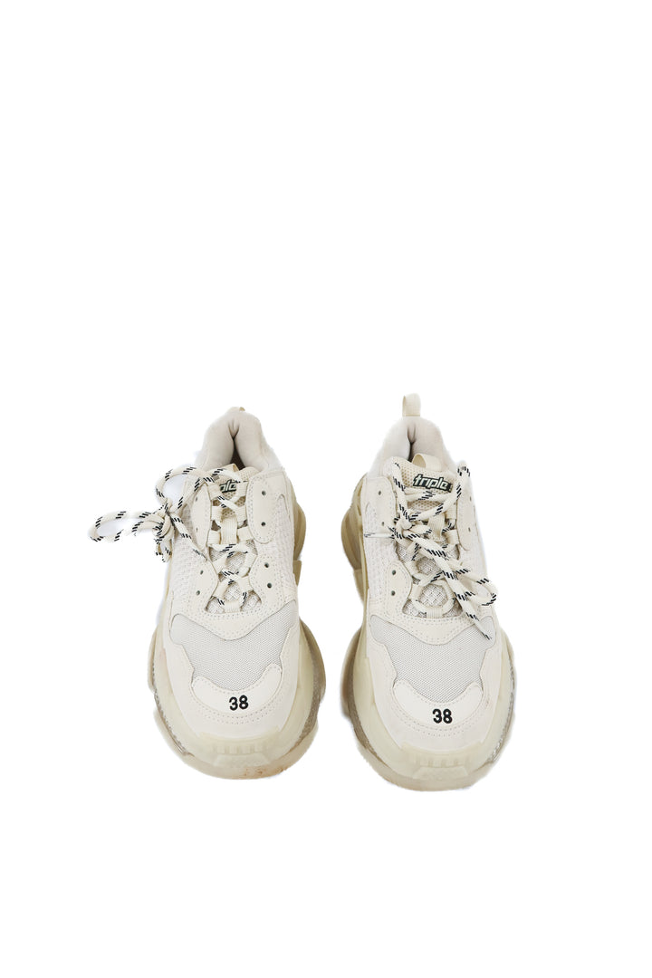 balenciaga cream neutral dad sneakers (38/ US8; retail $1,190)