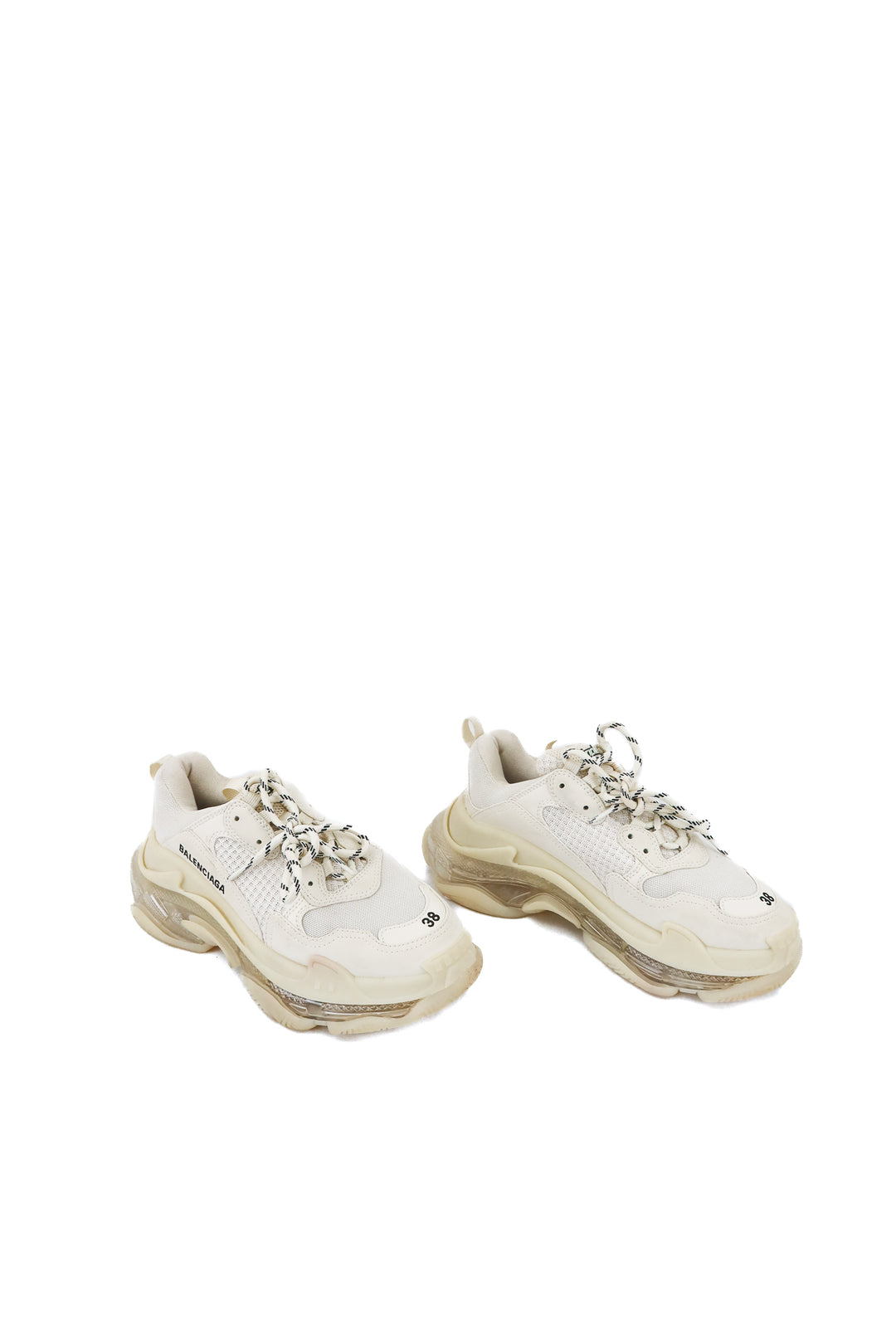 balenciaga cream neutral dad sneakers (38/ US8; retail $1,190)