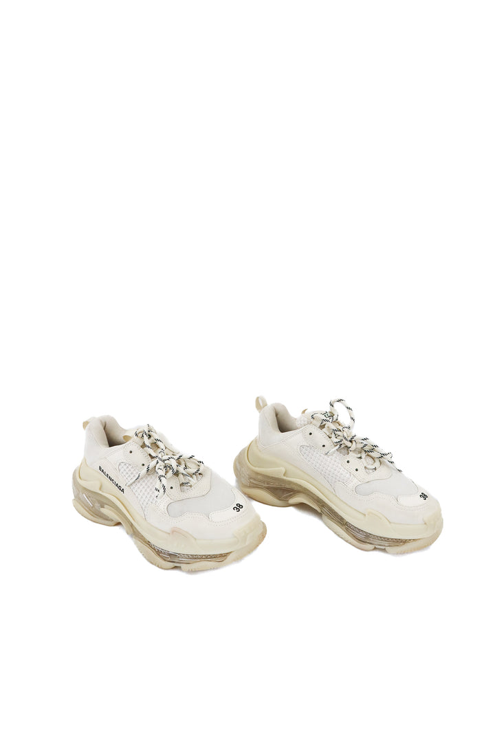 balenciaga cream neutral dad sneakers (38/ US8; retail $1,190)