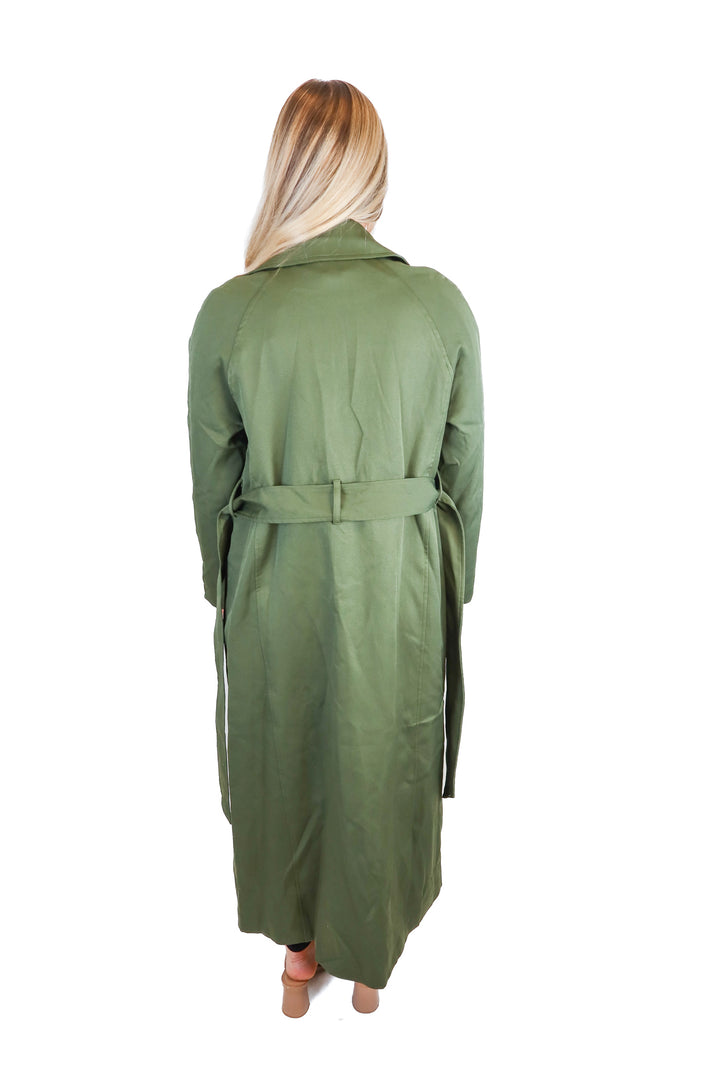Kittenish forrest green trench coat (S)