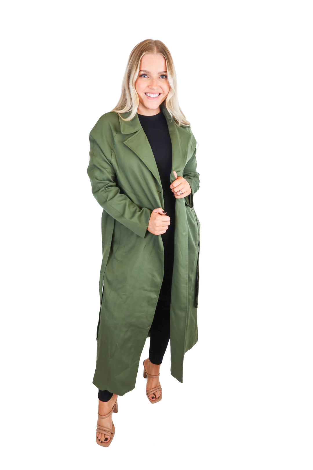 Kittenish forrest green trench coat (S)