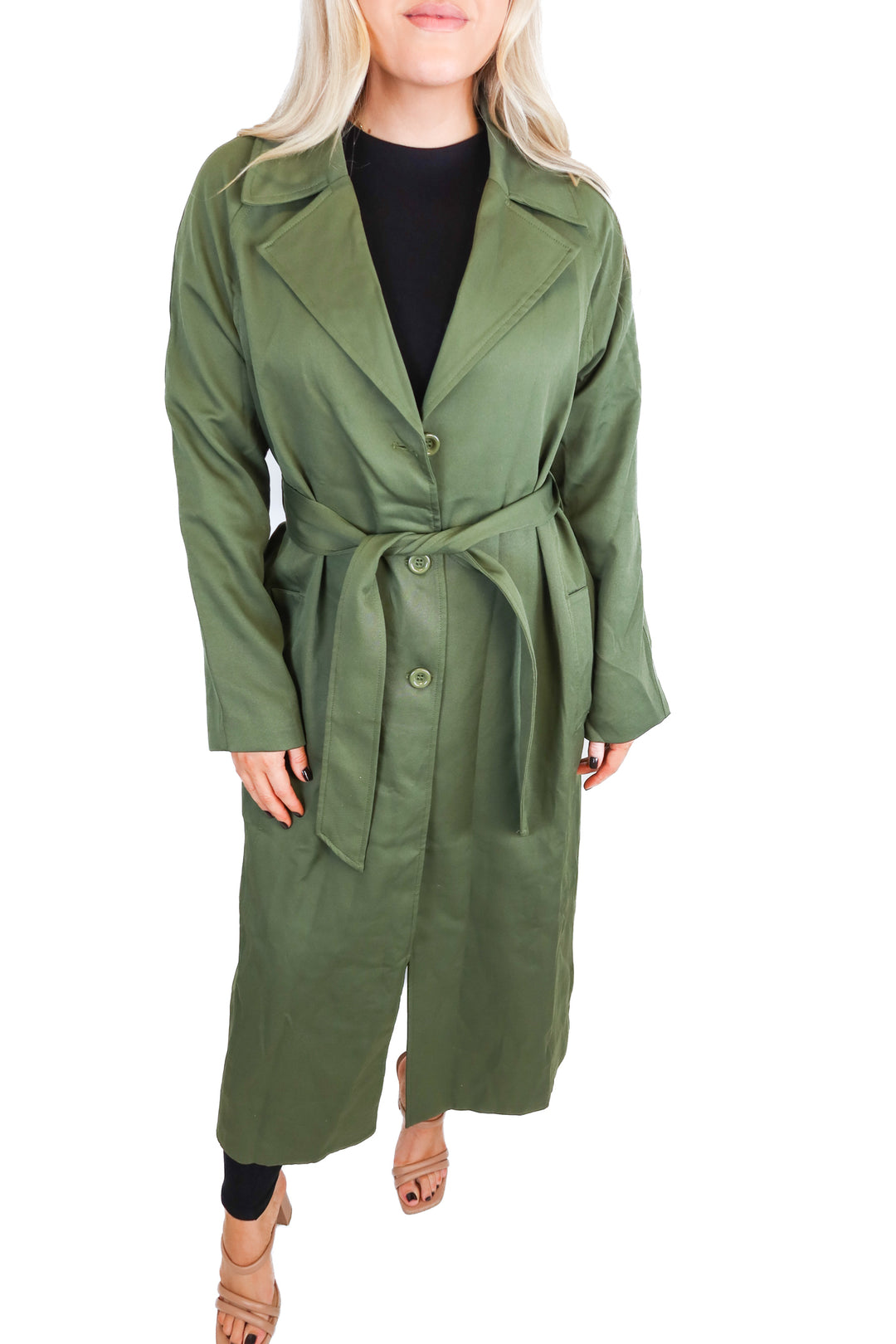 Kittenish forrest green trench coat (S)