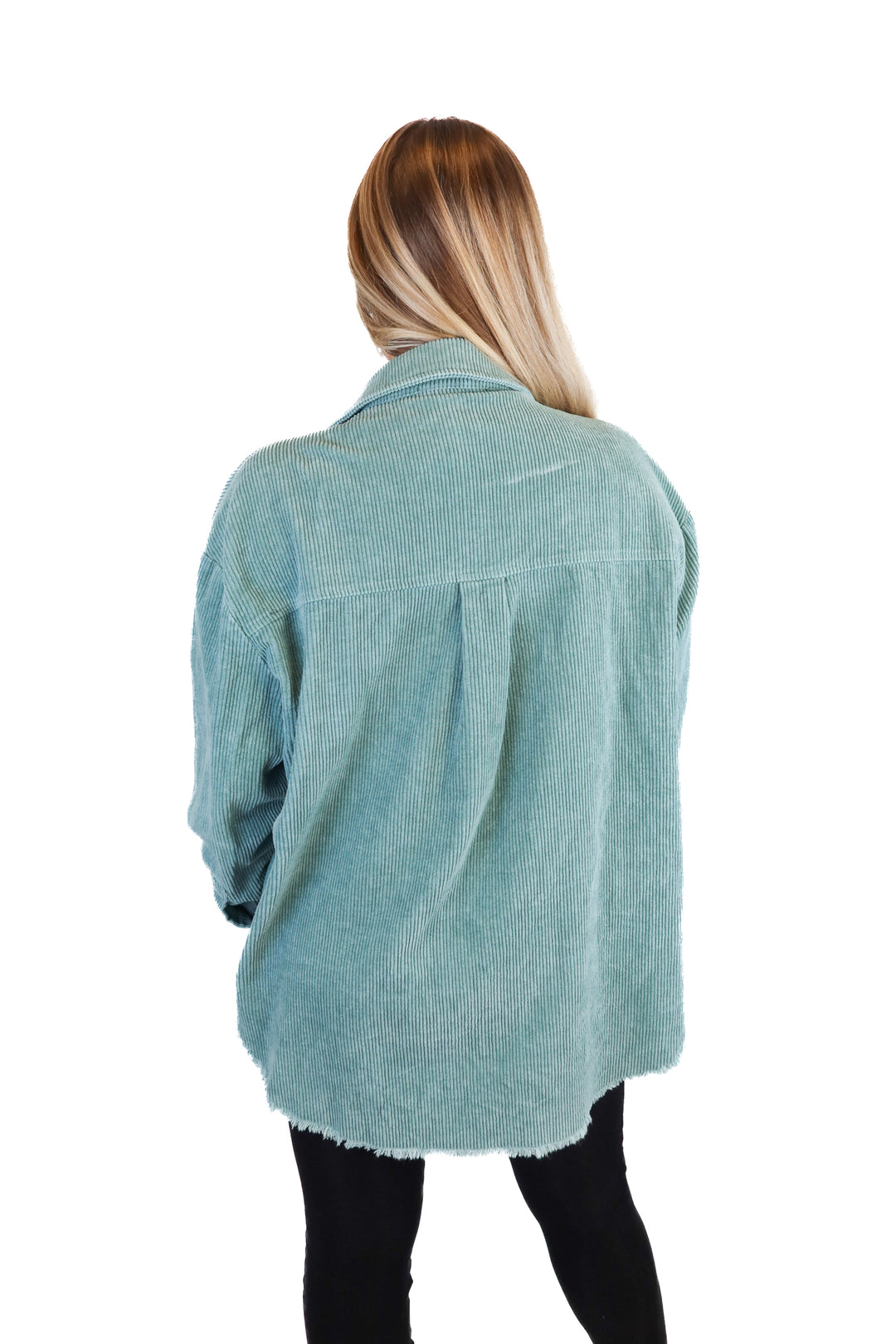 Kittenish Light Green Corded Shacket (XS)