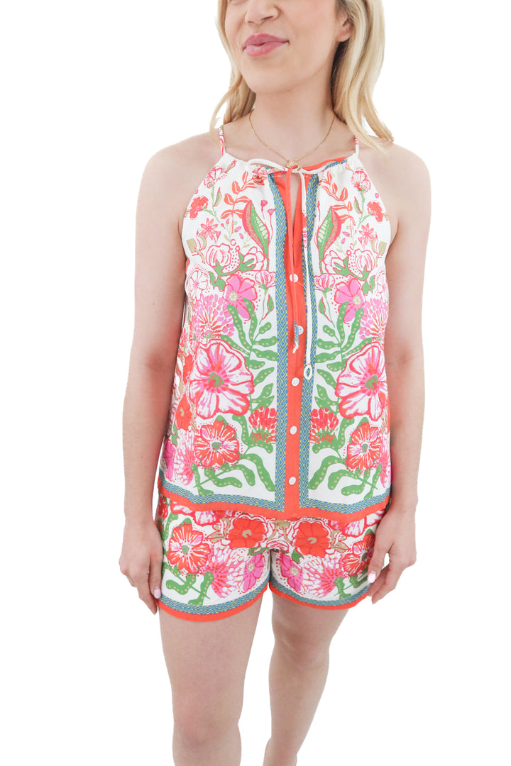skies are blue floral adair top and shorts set nwt (xs; retail $112)