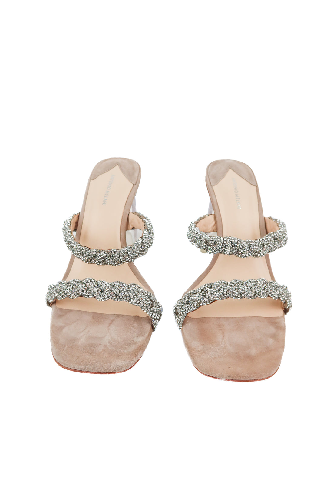 antonio melani rhinestone strap heels (9; retail $125)