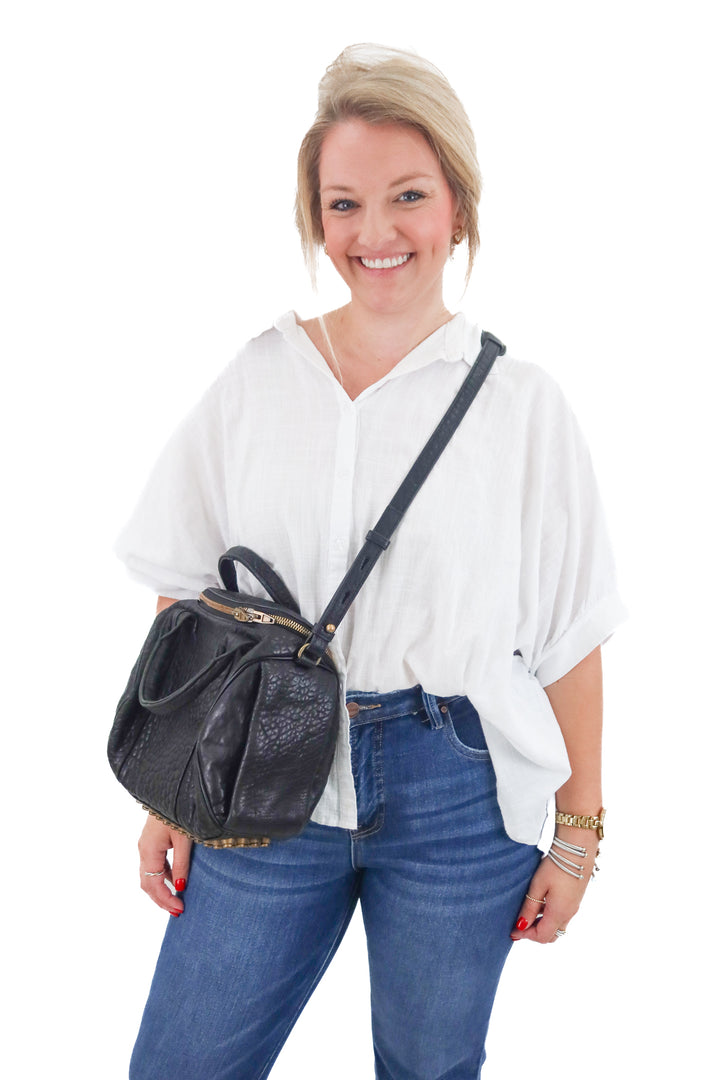 Alexander Wang pebbled lambskin rockie black purse (est. retail $1,195)