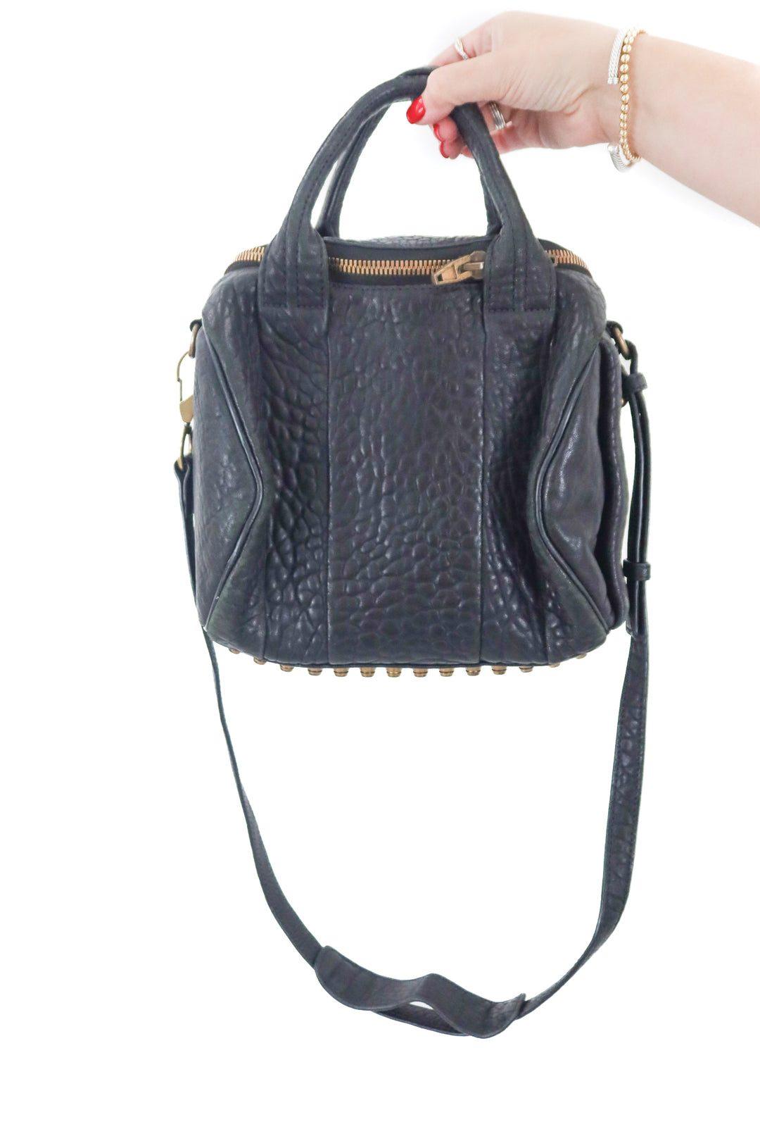 Alexander Wang pebbled lambskin rockie black purse (est. retail $1,195)