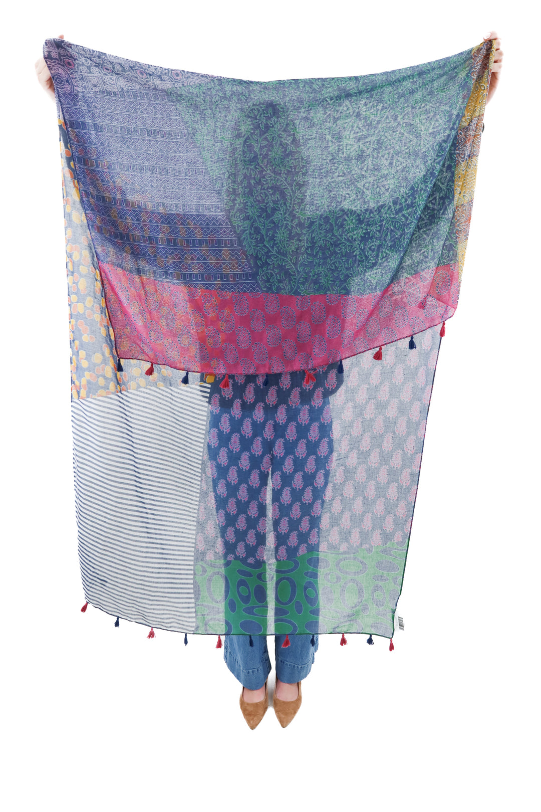 Joy Susan pattern tassel scarf