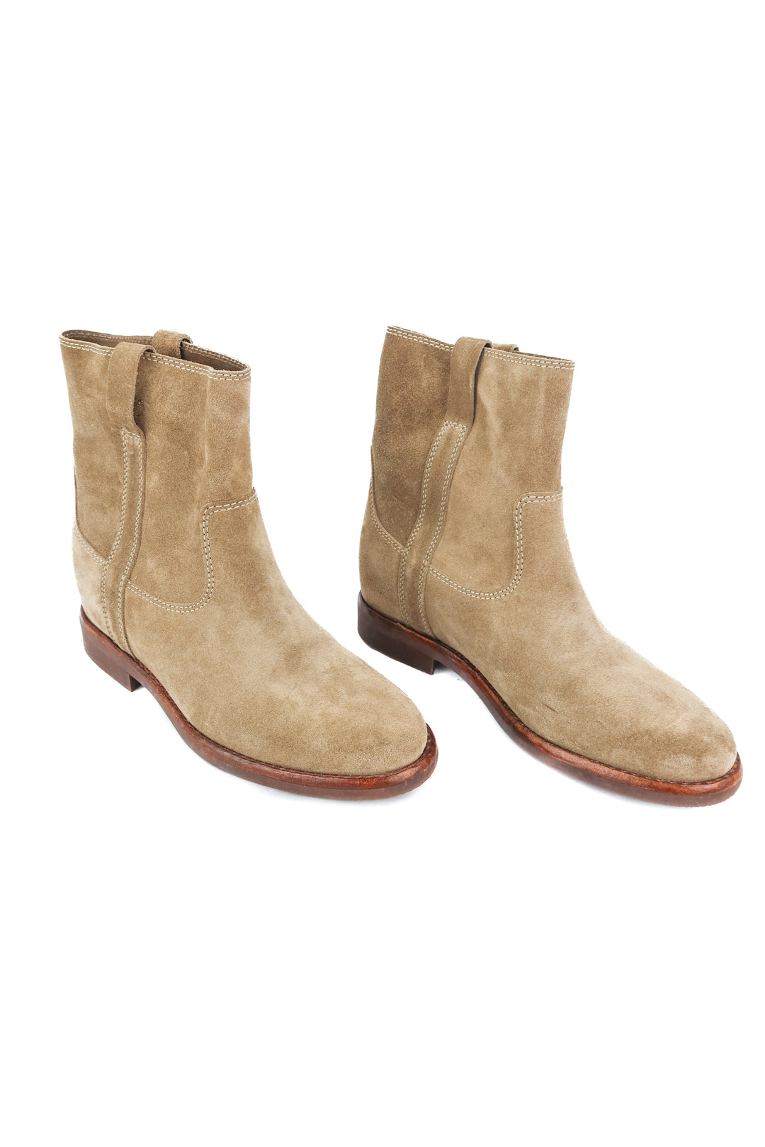 Isabel Marant green suede booties (38; retail $525)