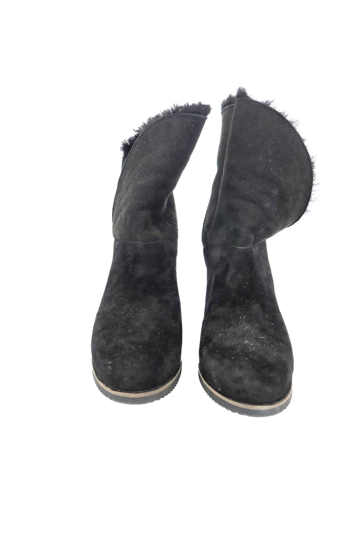 Ugg wedge suede black boots