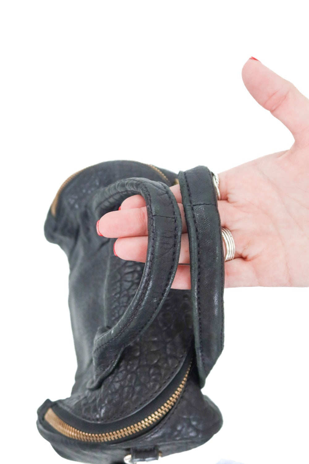 Alexander Wang pebbled lambskin rockie black purse (est. retail $1,195)