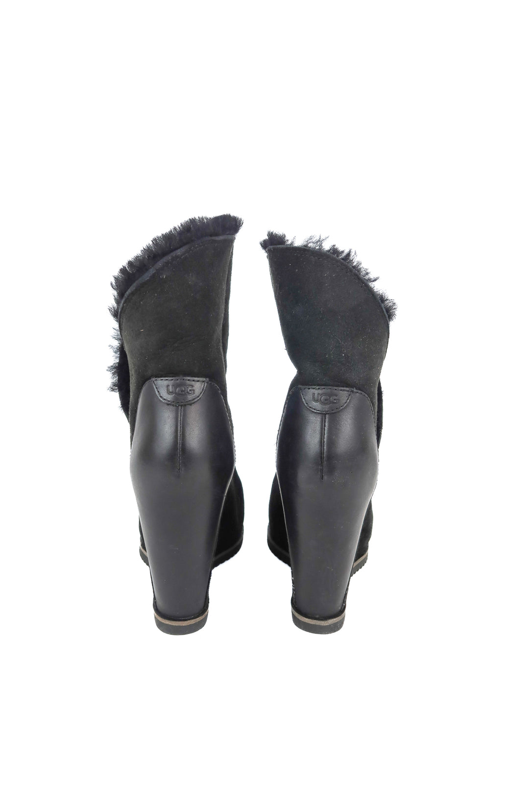 Ugg wedge suede black boots