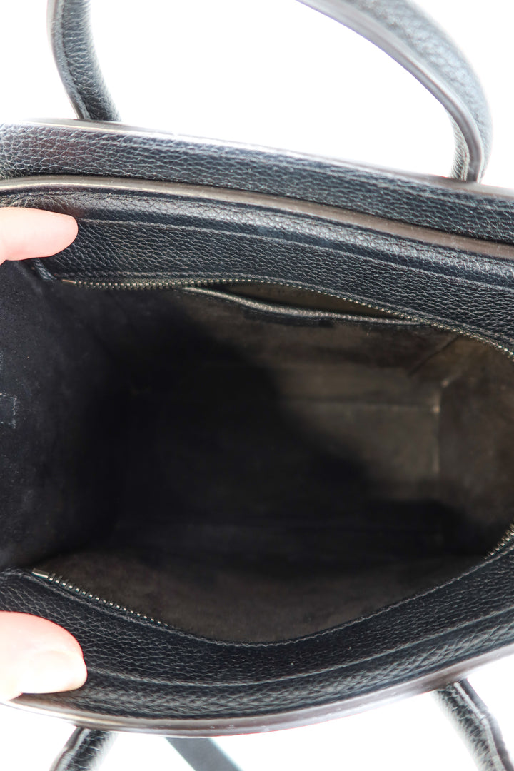 Celine black Luggage Bag Grainy Leather Nano (retail $2,800)