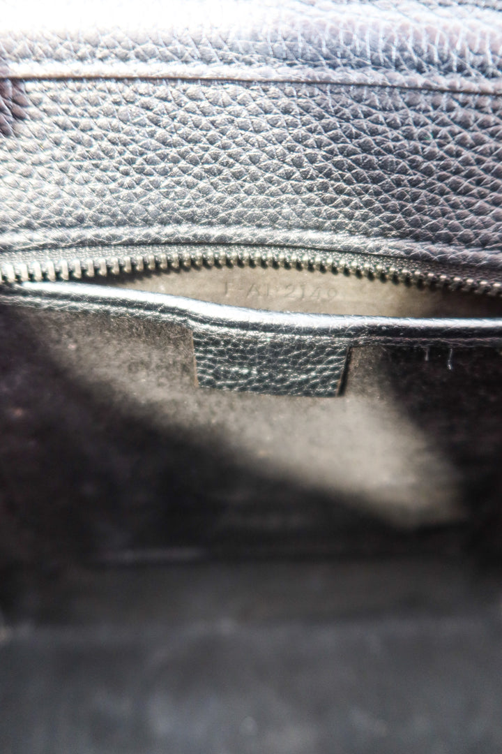 Celine black Luggage Bag Grainy Leather Nano (retail $2,800)