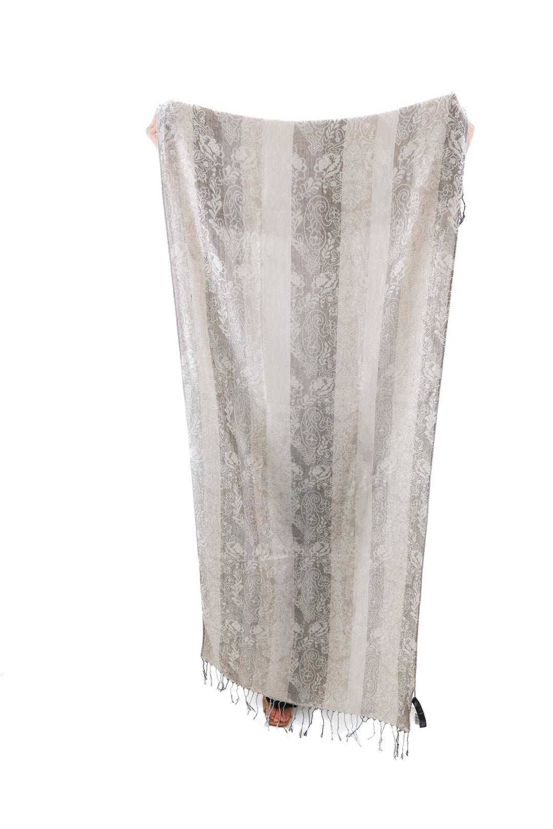 White house black market silver metallic scarf
