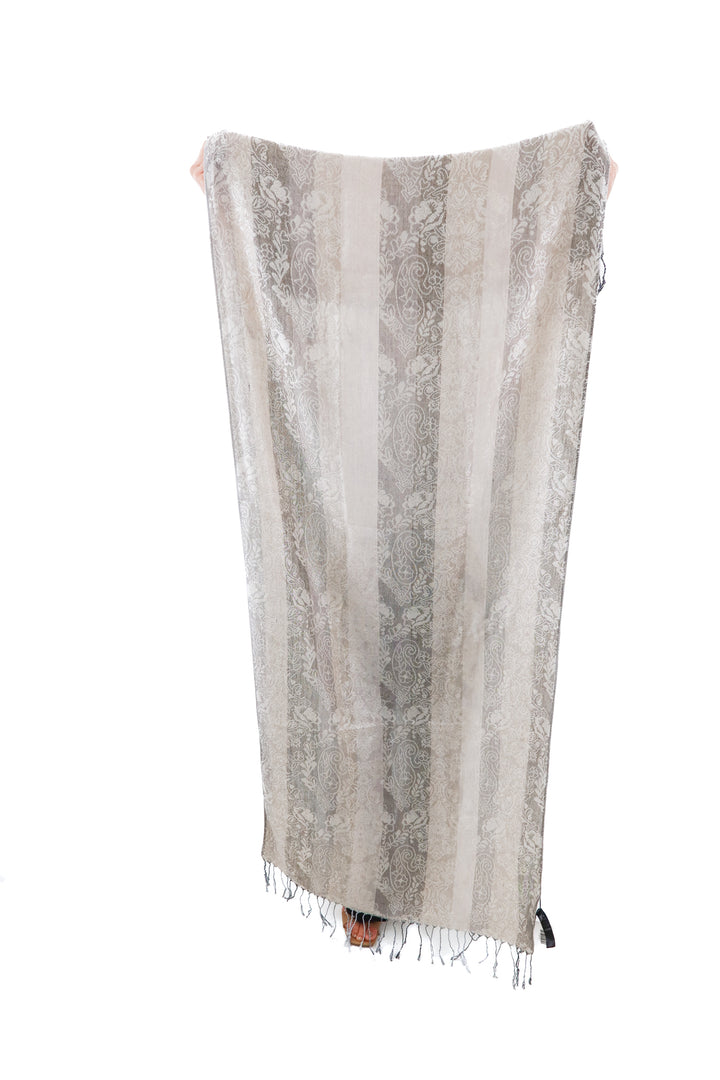 White house black market silver metallic scarf