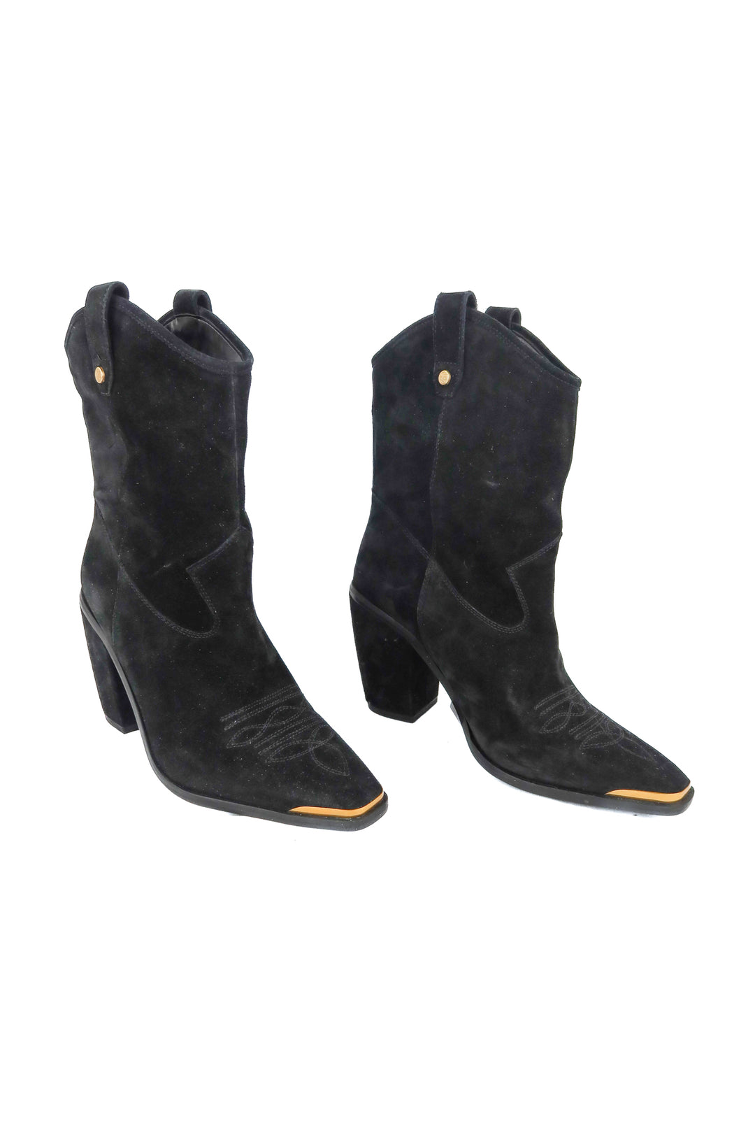 Vince Camuto black suede cowboy boots (8.5)