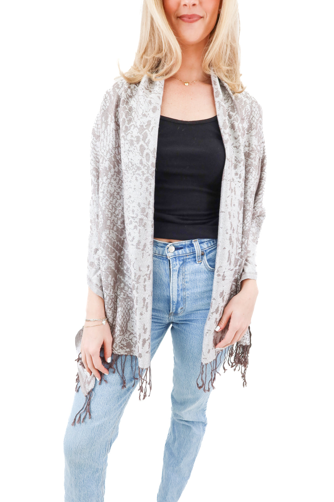White house black market brown metallic scarf