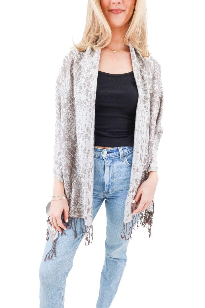 White house black market brown metallic scarf