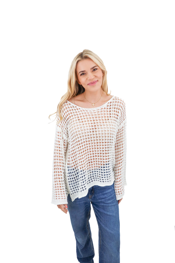 POL white knit pullover (s)