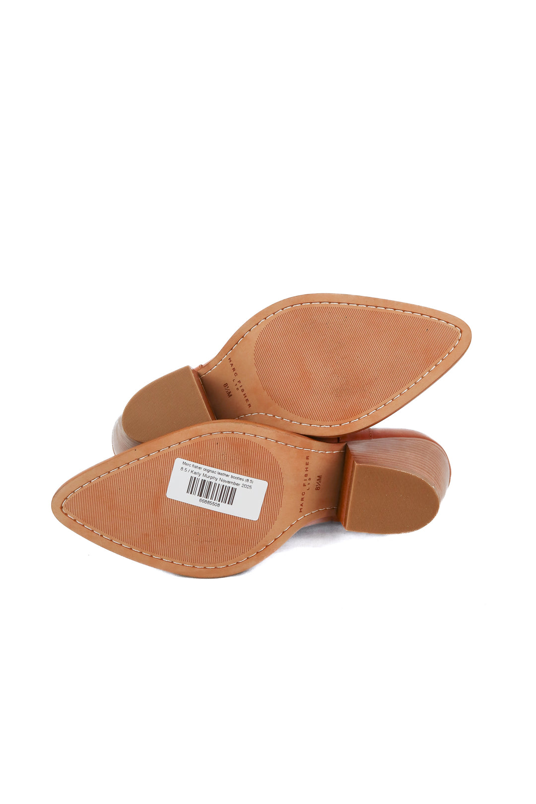 Marc fisher cognac leather booties (8.5; retail $325)