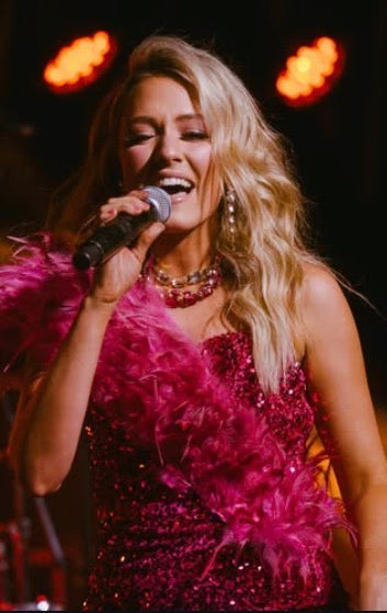 banjul one shoulder pink sequin feather trim dress (m)