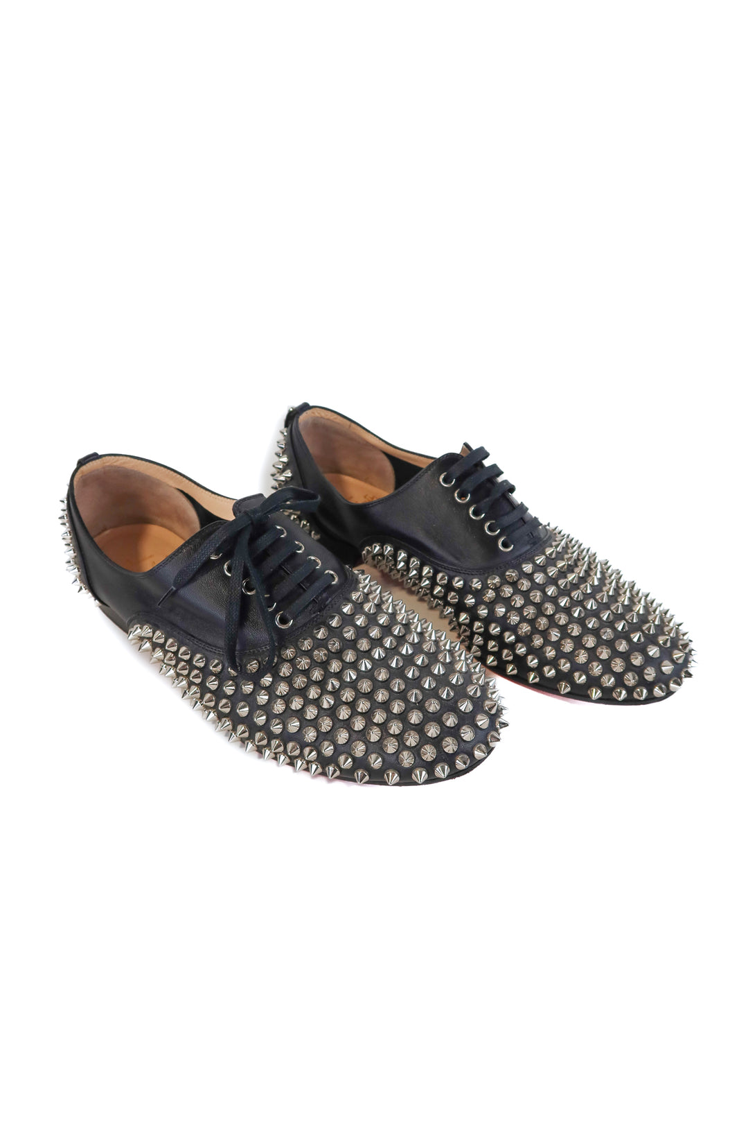 chrisitian louboutin spike leather oxfords (39; retail $750)