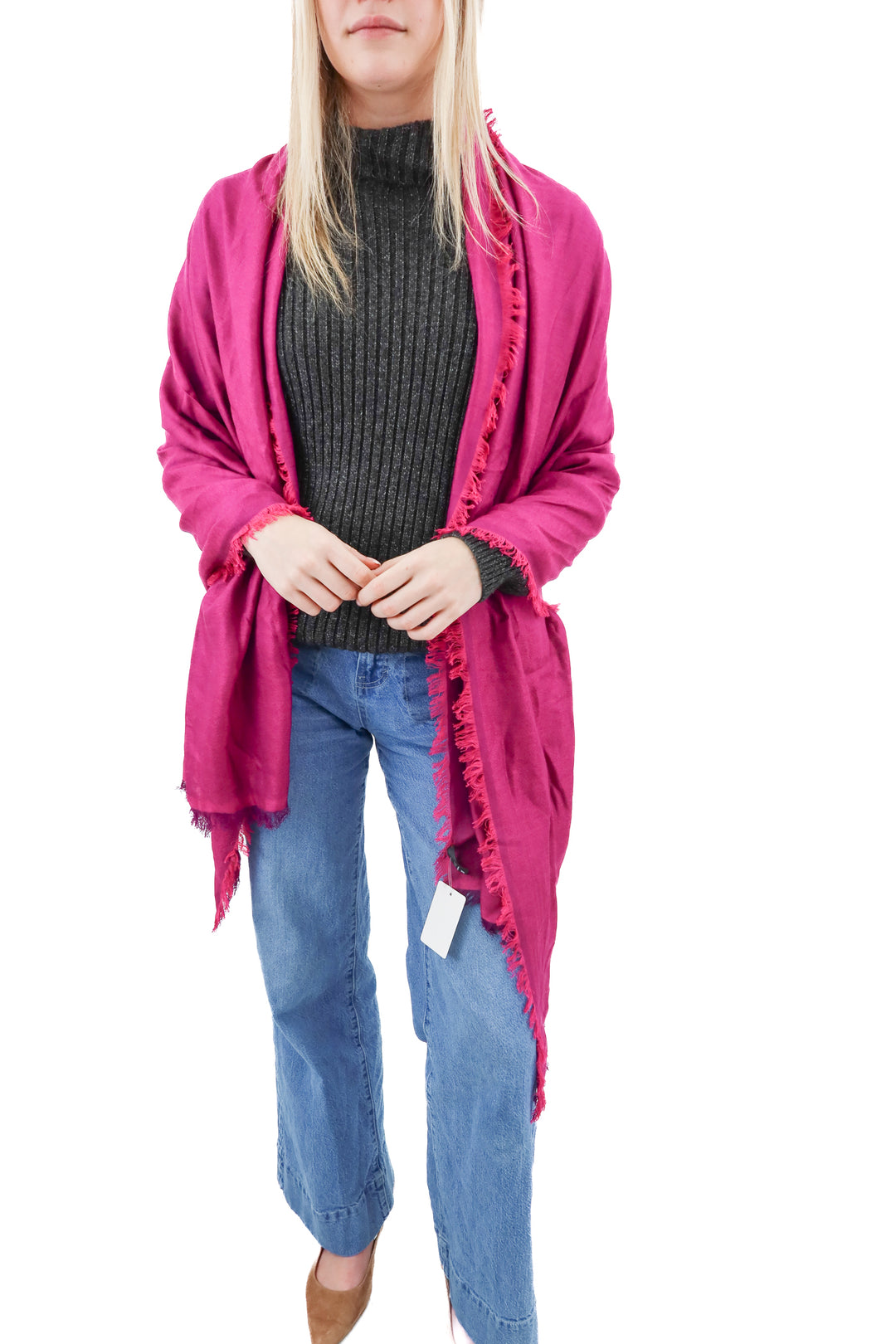 saks 5th avenue fuchsia cashmere scarf (retail $179)
