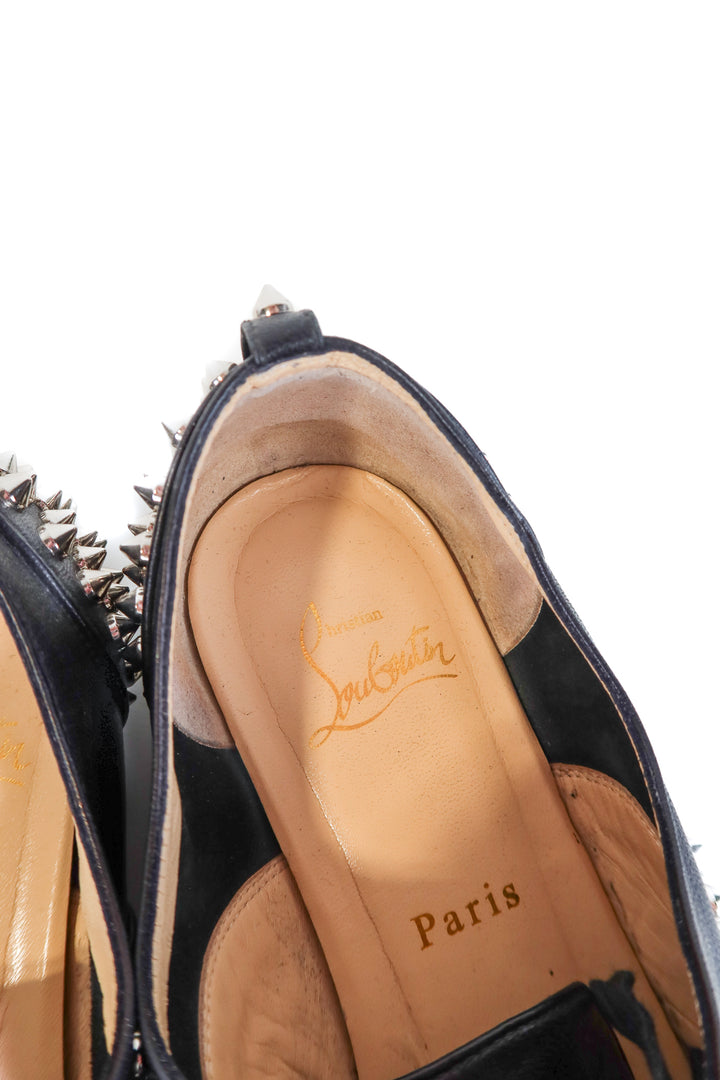 chrisitian louboutin spike leather oxfords (39; retail $750)